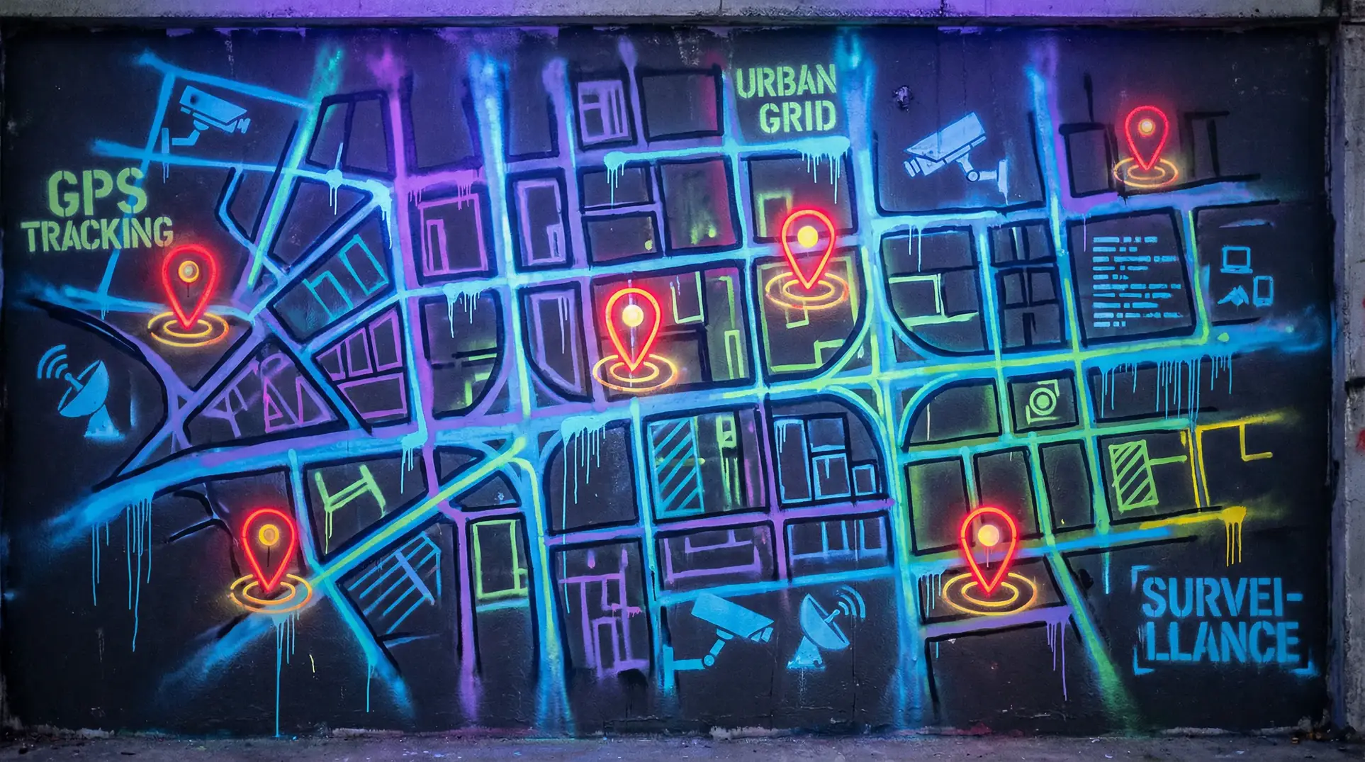 色人格第四色 狗仔追踪地图 - 城市涂鸦风格